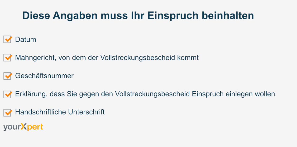Angaben fÃ¼r Einspruch gegen Vollstreckungsbescheid
